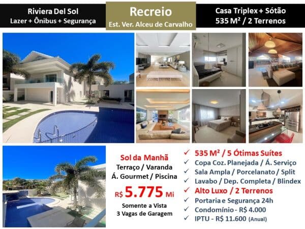 Casa Recreio Riviera Del Sol 535M²