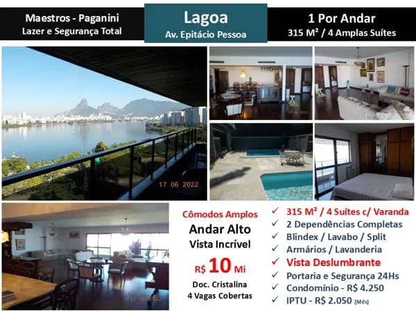 Apto Lagoa Maestros Paganini 315M²