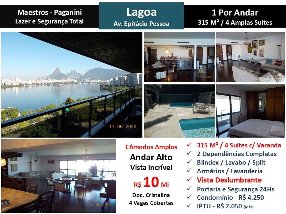 Apto Lagoa Maestros Paganini 315M²