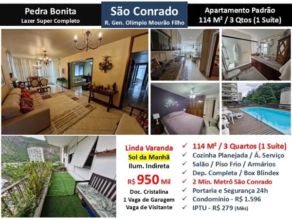 Apto São Conrado Pedra Bonita 114M² 2