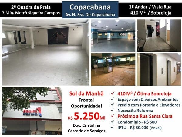Sobreloja Copacabana N.S de Copacabana 410M²