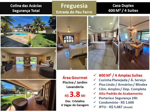 Casa JPA Freguesia Colina das Acácias 600M²