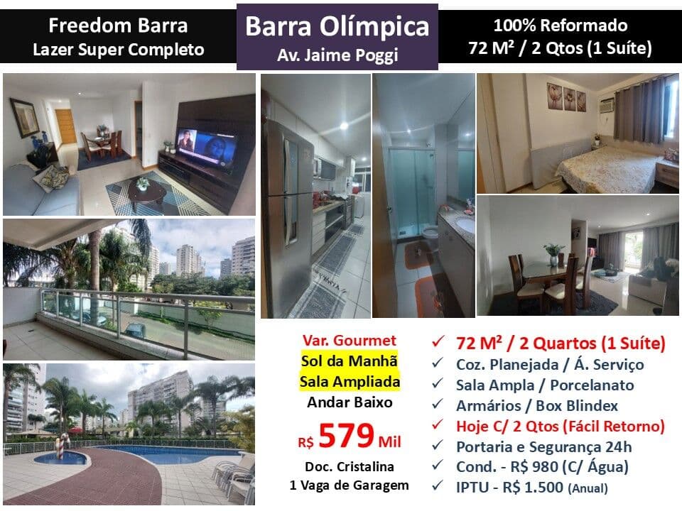 Apto Barra da Tijuca Curicica Freedom Barra 72M² 3