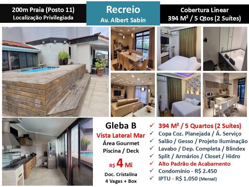 Cob Recreio Gleba B Praia Albert Sabin 394M²