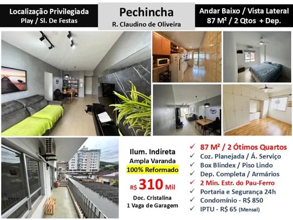 Apto JPA Pechincha Claudino de Oliveira 87M²
