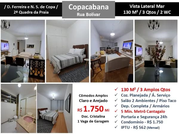Apto Copacabana Bolivar 130M²