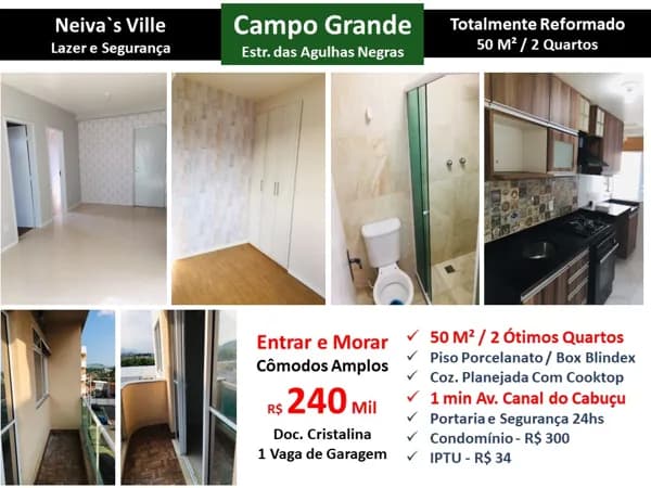 Apto Campo Grande Neivas Ville Agulhas Negras 50M²