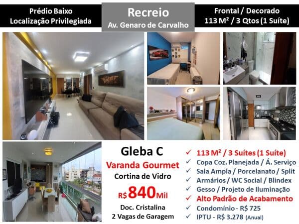 Apto Recreio Gleba C Genaro de Carvalho 113M² 2