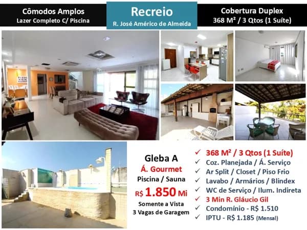 Cob Recreio Gleba A Praia José Américo de Almeida 368M²