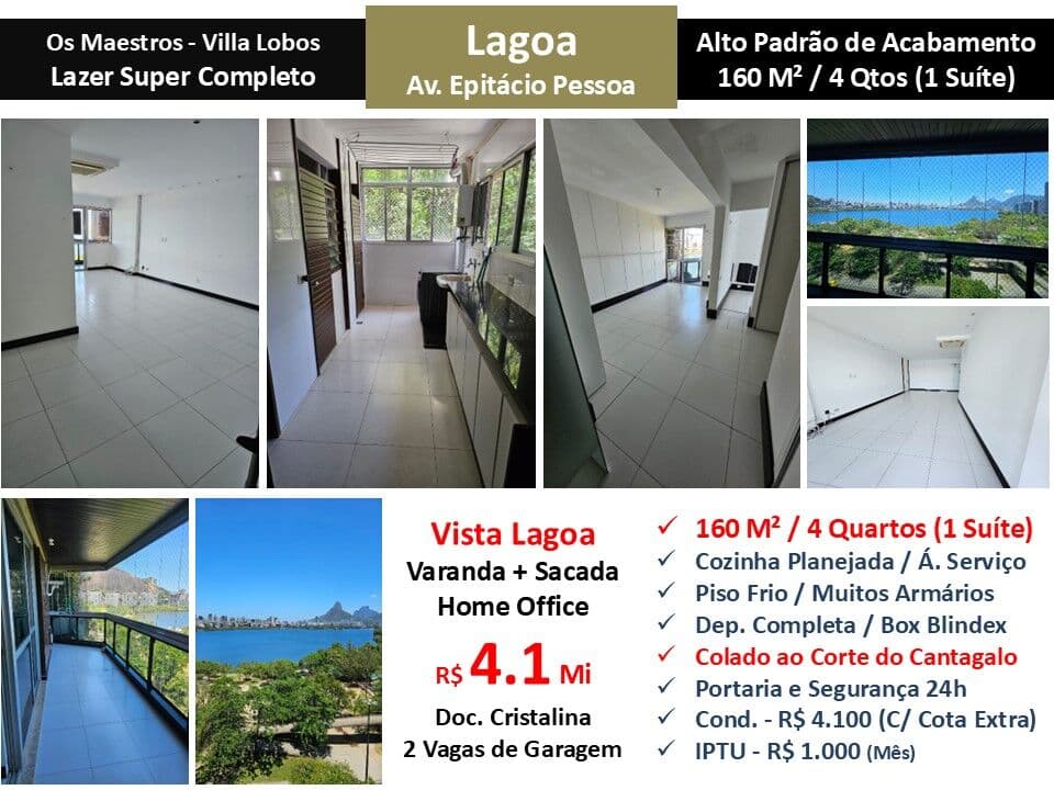 Apto Lagoa Epitácio Pessoa Os Maestros Villa Lobos 160M²
