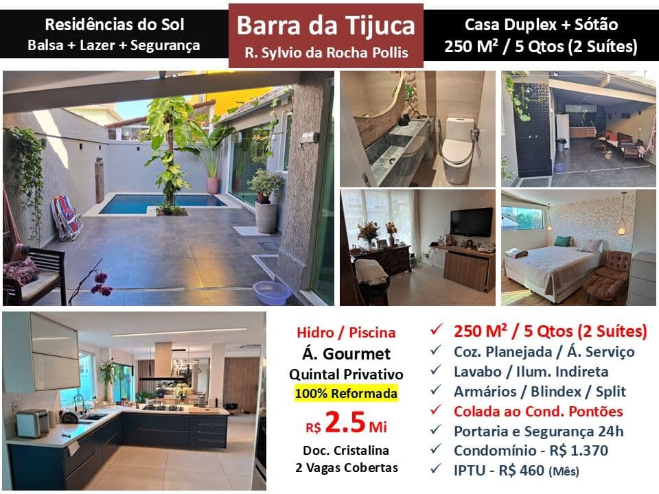Casa Barra da Tijuca Residências do Sol 250M²