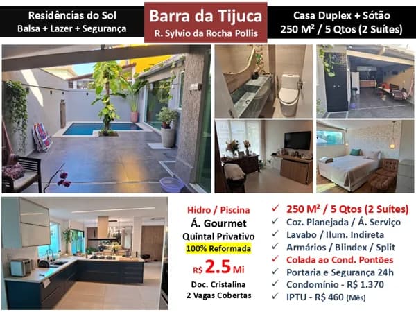 Casa Barra da Tijuca Residências do Sol 250M²