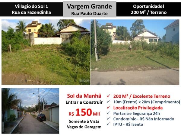Terreno Vargem Grande Villagio do Sol 1 200M²