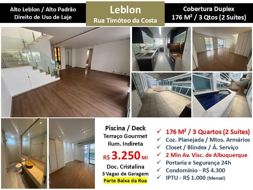 Cob Leblon Timóteo da Costa Alto Leblon 176M²