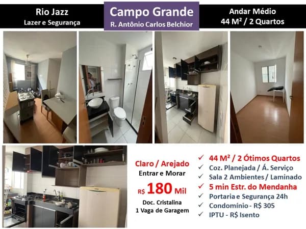 Apto Campo Grande Rio Jazz 44M²