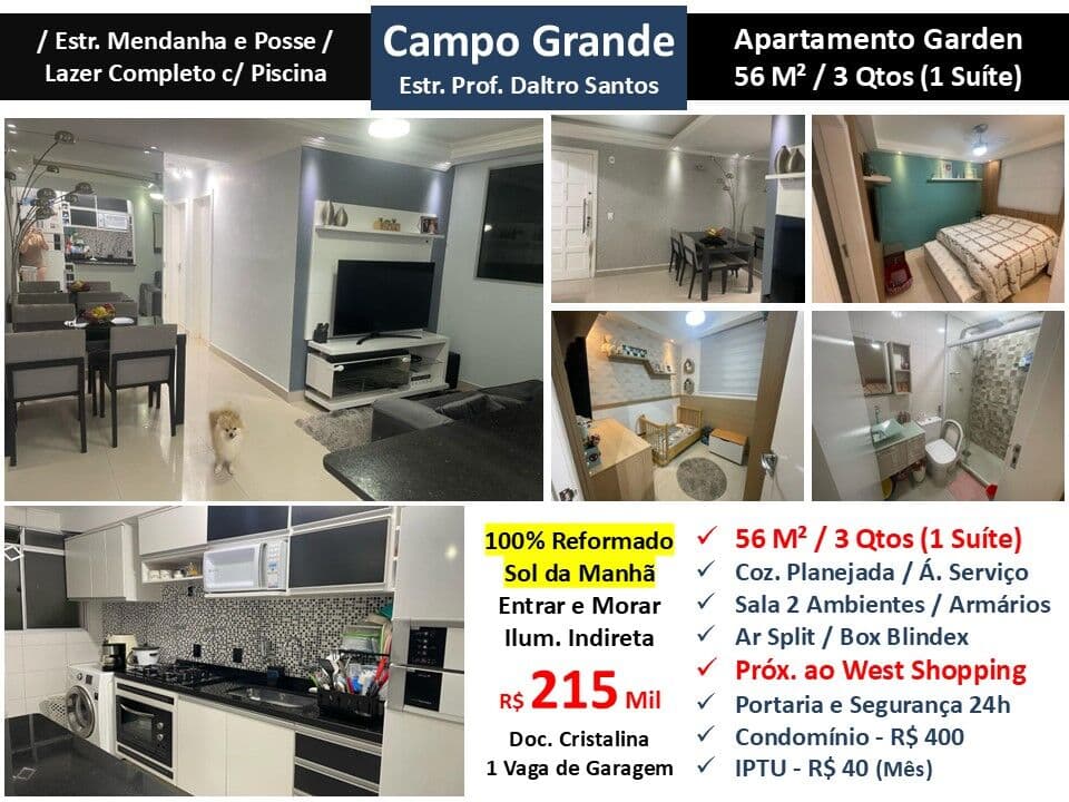 Apto Campo Grande Daltro Santos 56M³ Garden