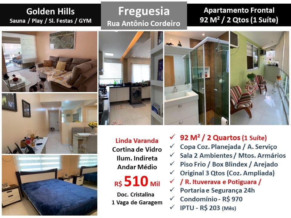Apto JPA Freguesia Golden Hills 92M² 2