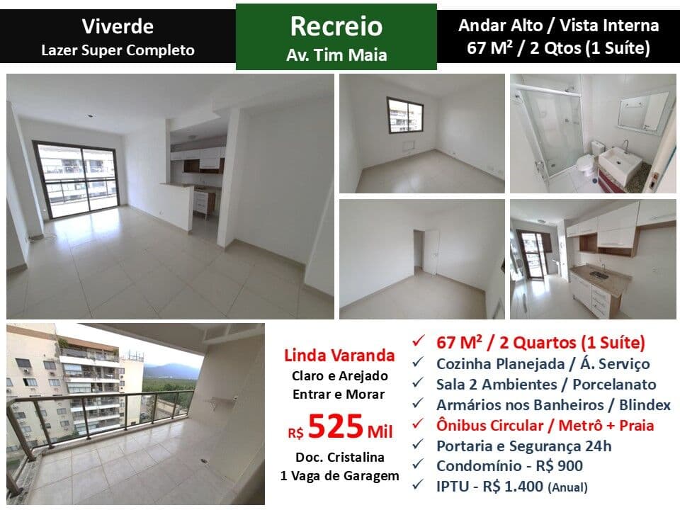 Apto Recreio Zico Viverde 67M² 2