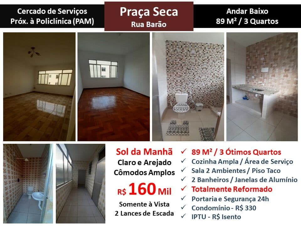 Apto JPA Praça Seca Barao 89M²