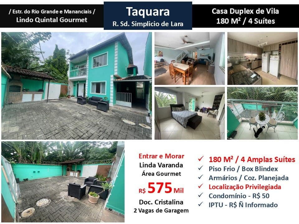 Casa JPA Taquara Simplicio de Lara 180M²