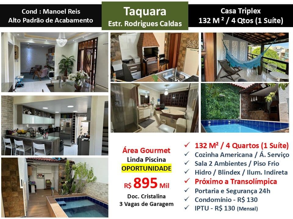 Casa JPA Taquara Rodrigues Caldas Manoel Reis 132M²