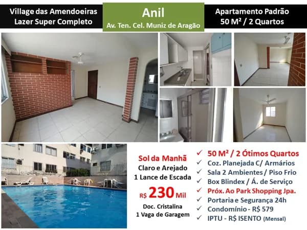 Apto JPA Anil Village das Amendoeiras 50M²