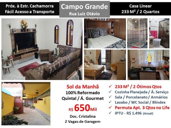 Casa Campo Grande Luíz Otávio 233M² Linear