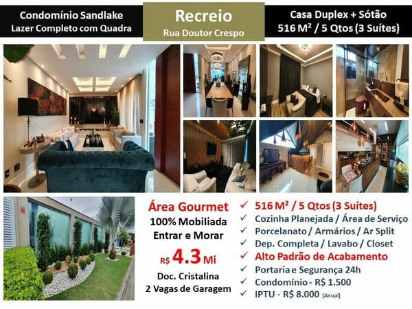 Casa Recreio Zico Sandlake 516M²