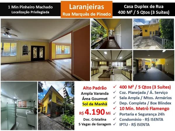 Casa Laranjeiras Marquês de Pinedo 400M²