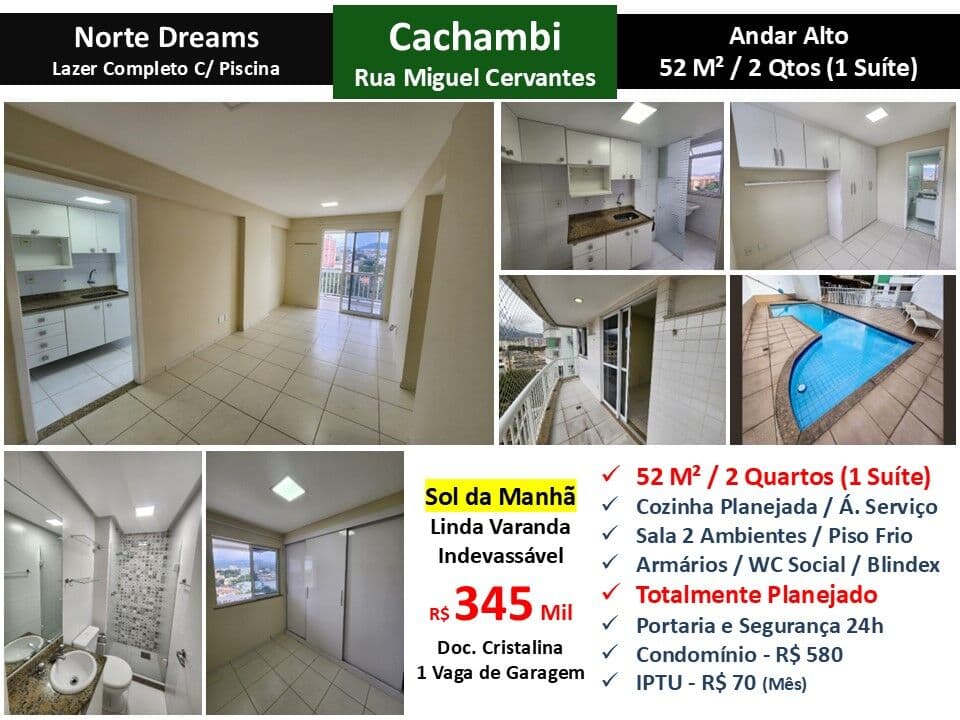 Apto Cachambi Miguel Cervantes Norte Dreams 52M²