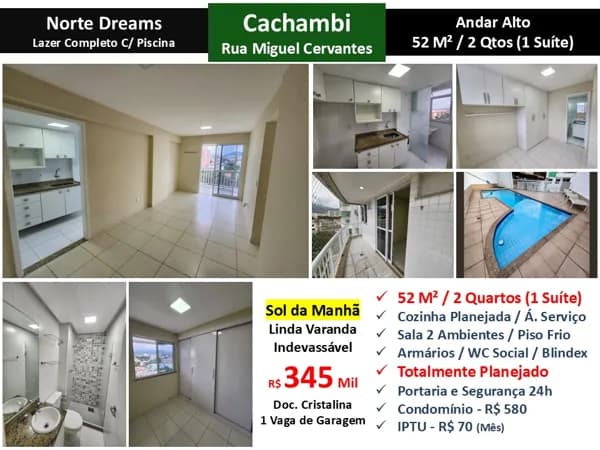 Apto Cachambi Miguel Cervantes Norte Dreams 52M²