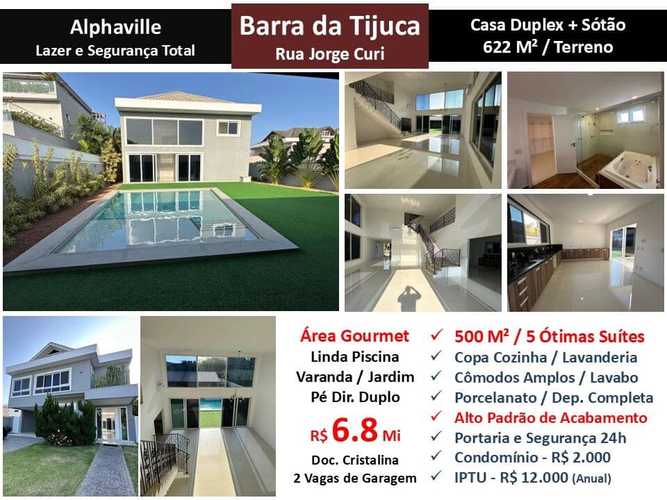 Casa Barra da Tijuca Alphaville 500M²