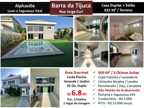 Casa Barra da Tijuca Alphaville 500M²