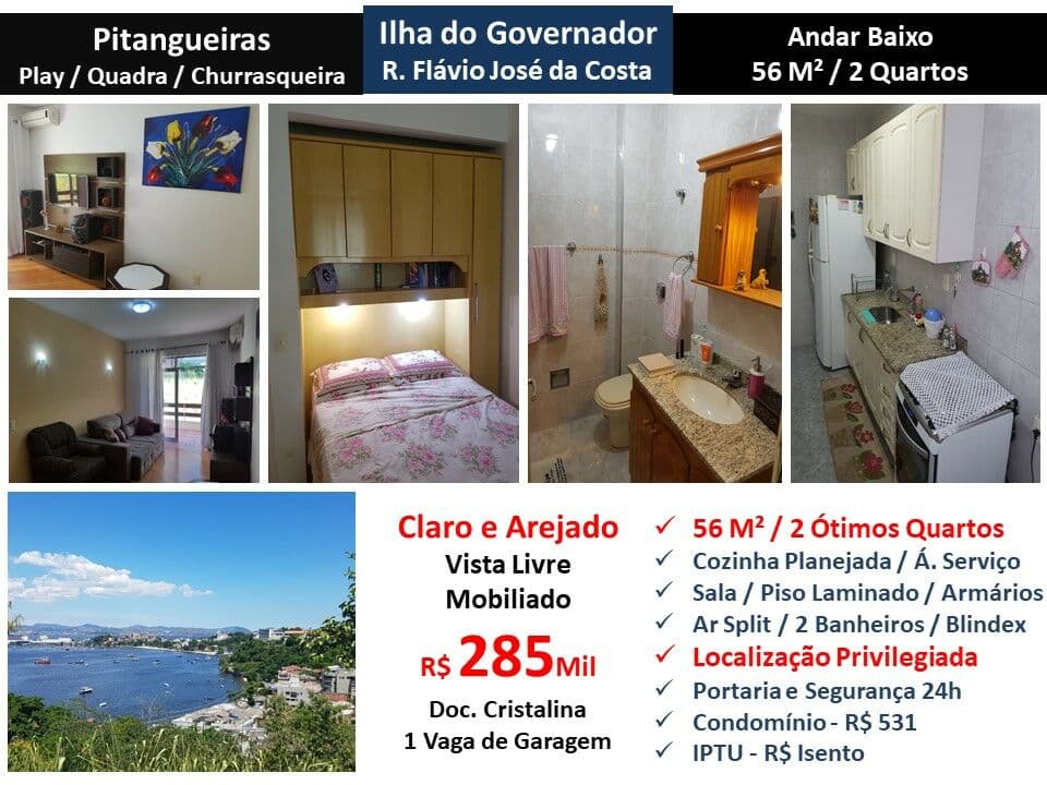 Apto Ilha do Governador Pitangueiras 56M²