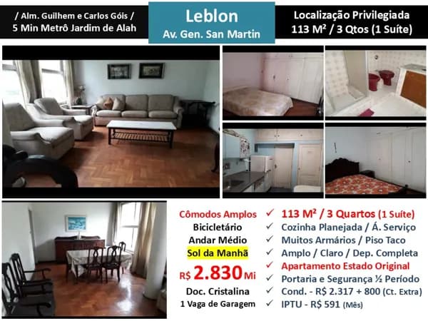 Apto Leblon San Martin 113M²