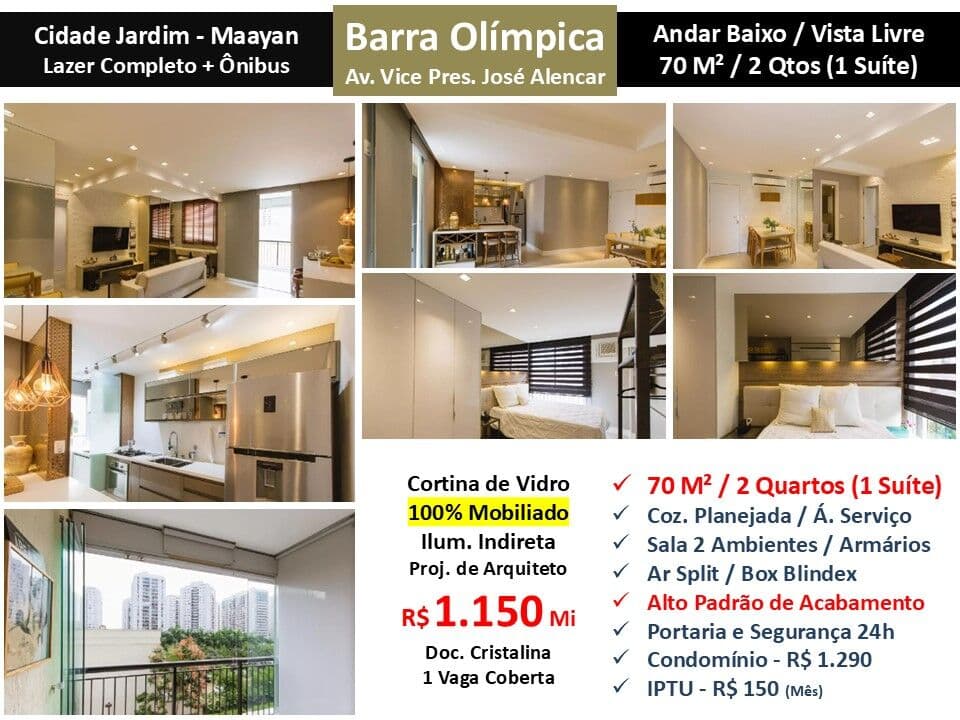 Apto Barra Olímpica Cidade Jardim Maayan 70M²