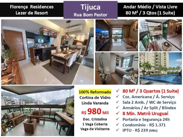 Apto Tijuca Bom Pastor Florença 80M²