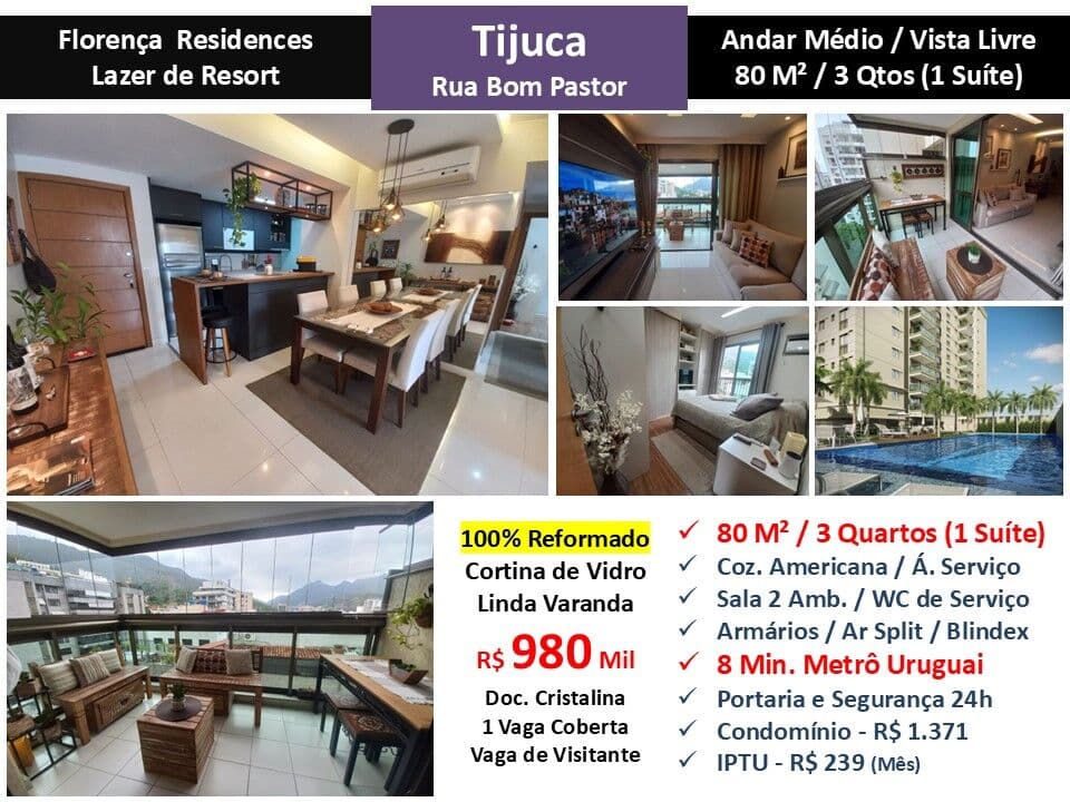 Apto Tijuca Bom Pastor Florença 80M²