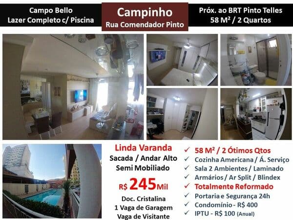 Apto JPA Campinho Campo Bello 58M²
