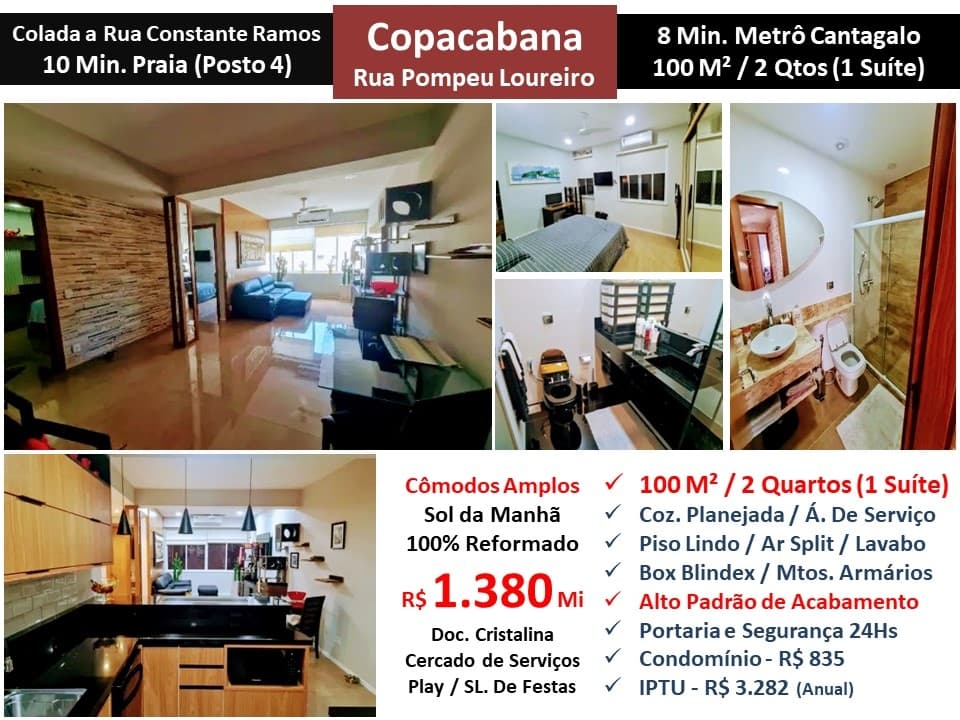 Apto Copacabana Pompeu Loureiro 100M² 2