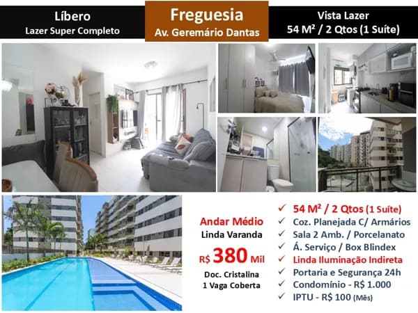 Apto JPA Freguesia Líbero 54M²