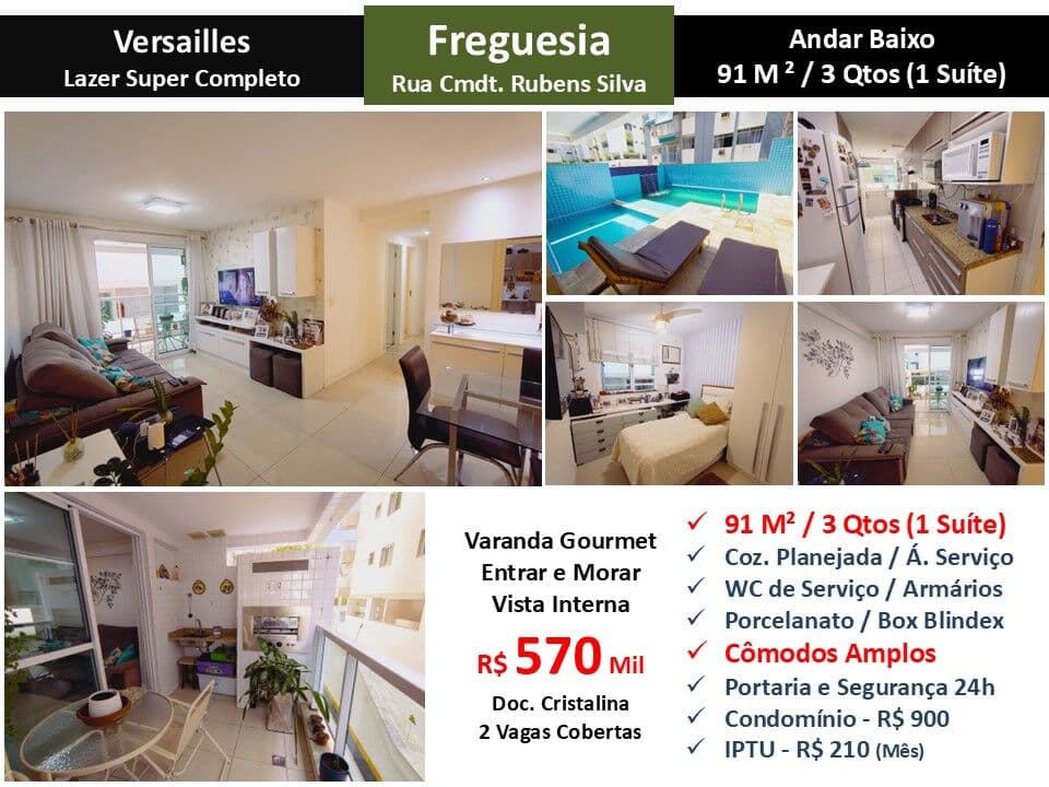 Apto JPA Freguesia Rubens Silva Versailles 93M²