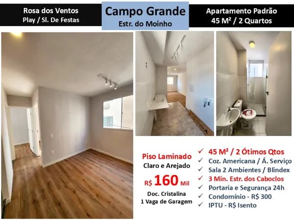 Apto Campo Grande Rosa dos Ventos 45M²