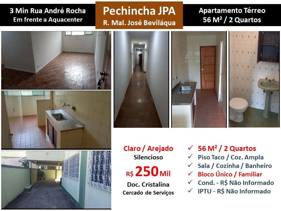 Apto JPA Taquara Mal. José Beviláqua 56M² Garden