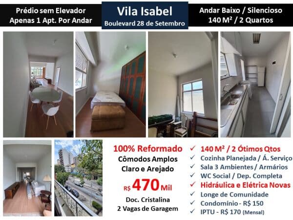 Apto Vila Isabel 28 Setembro 140M²