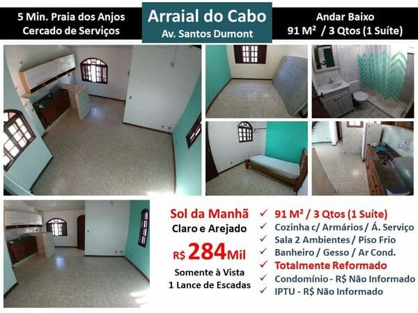 Apto Arraial do Cabo Santos Dumont 91M²