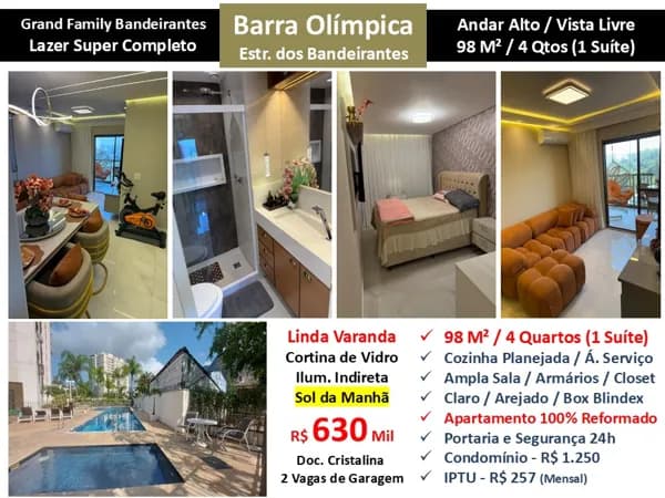 Apto Barra Olímpica Grand Family 98M²