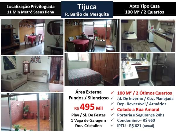 Apto Tijuca Barão de Mesquita 100M² Garden