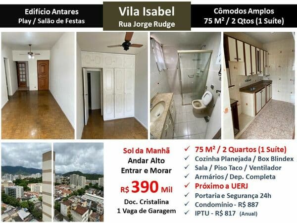 Apto Vila Isabel Jorge Rudge 75M² 2