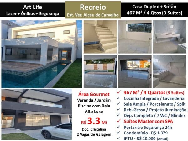 Casa Recreio Art Life 467M²